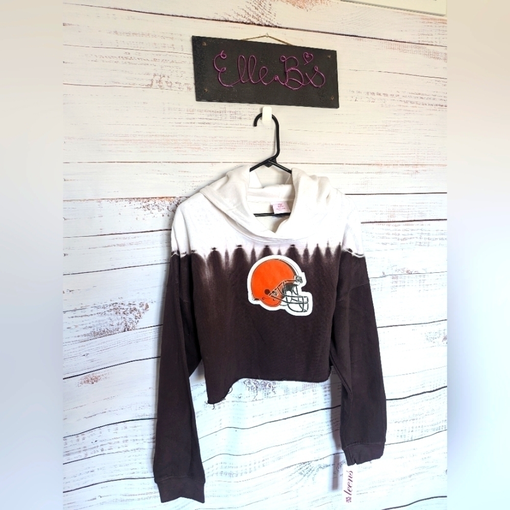 NWT NFL Teens Apparel Cleveland Browns Crop Hoodie XL